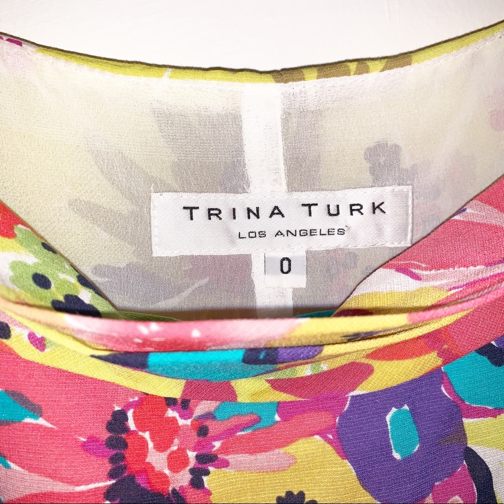 Trina Turk Size 0 Floral Multicolored Dress - Picture 4 of 8